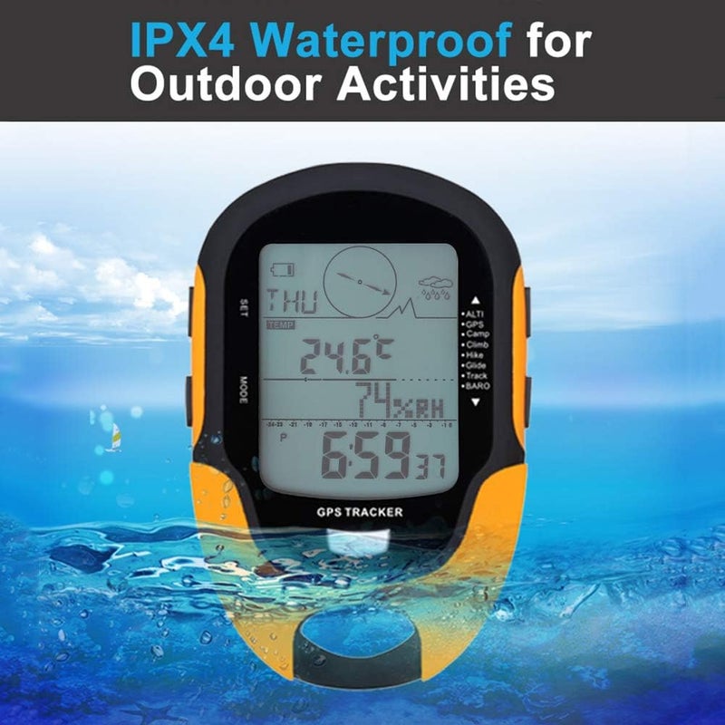 Ayayu Multifunction Digital Altimeter, Waterproof Handheld GPS Navigator Tracker with Mini Torch, Electronic Barometer Thermometer Compass for Camp Climb Hike - Image 3